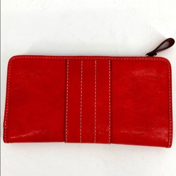 Bright red slim Relic wallet / billfold leather - Picture 2 of 6